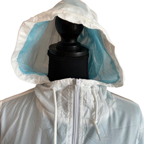 NWT Zine S White Hooded Mesh Windbreaker Jacket Athleisure Sports Tennis - Picture 6 of 15